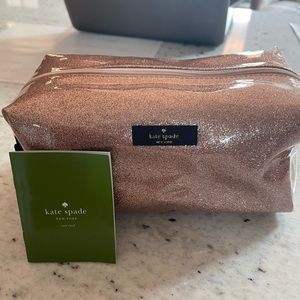 Kate Spade Glittery Rose Gold Cosmetic Bag